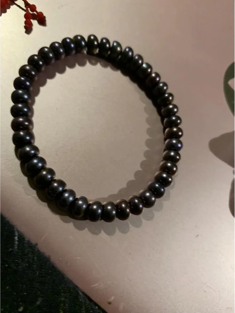 Black Pearl Beaded Stretch Bracelet